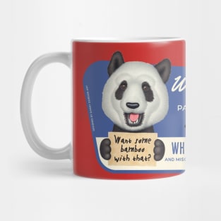 Cute Panda Bear with sign want some bamboo with that? Mug